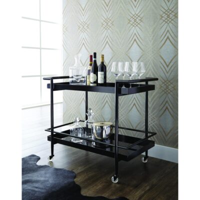 Livingston Bar Cart - Black 100913 100913 LIVINGSTON BAR TROLLEY 5