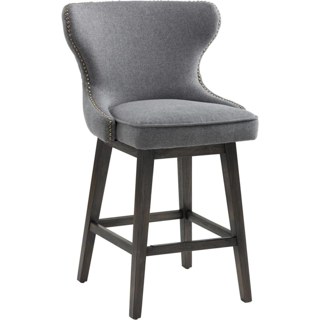 Ariana Swivel Counter Stool - Dark Grey