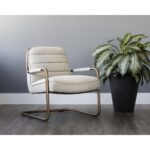 Lincoln Lounge Chair - Beige Linen 10 Lincoln Lounge Chair - Beige Linen 102584 102584 LINCOLN LOUNGE CHAIR WHITE 5