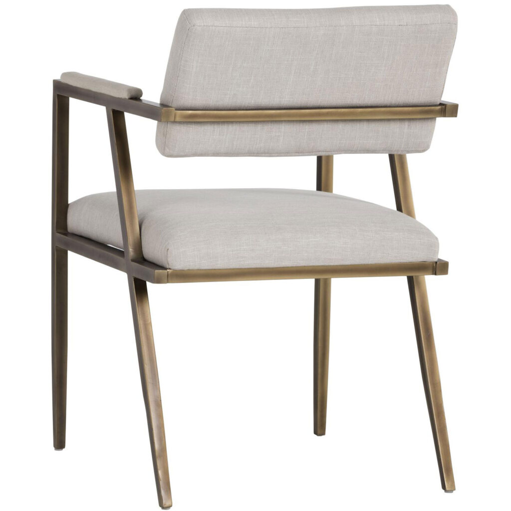 Ventouz Dining Armchair - Beige Linen - Image 3