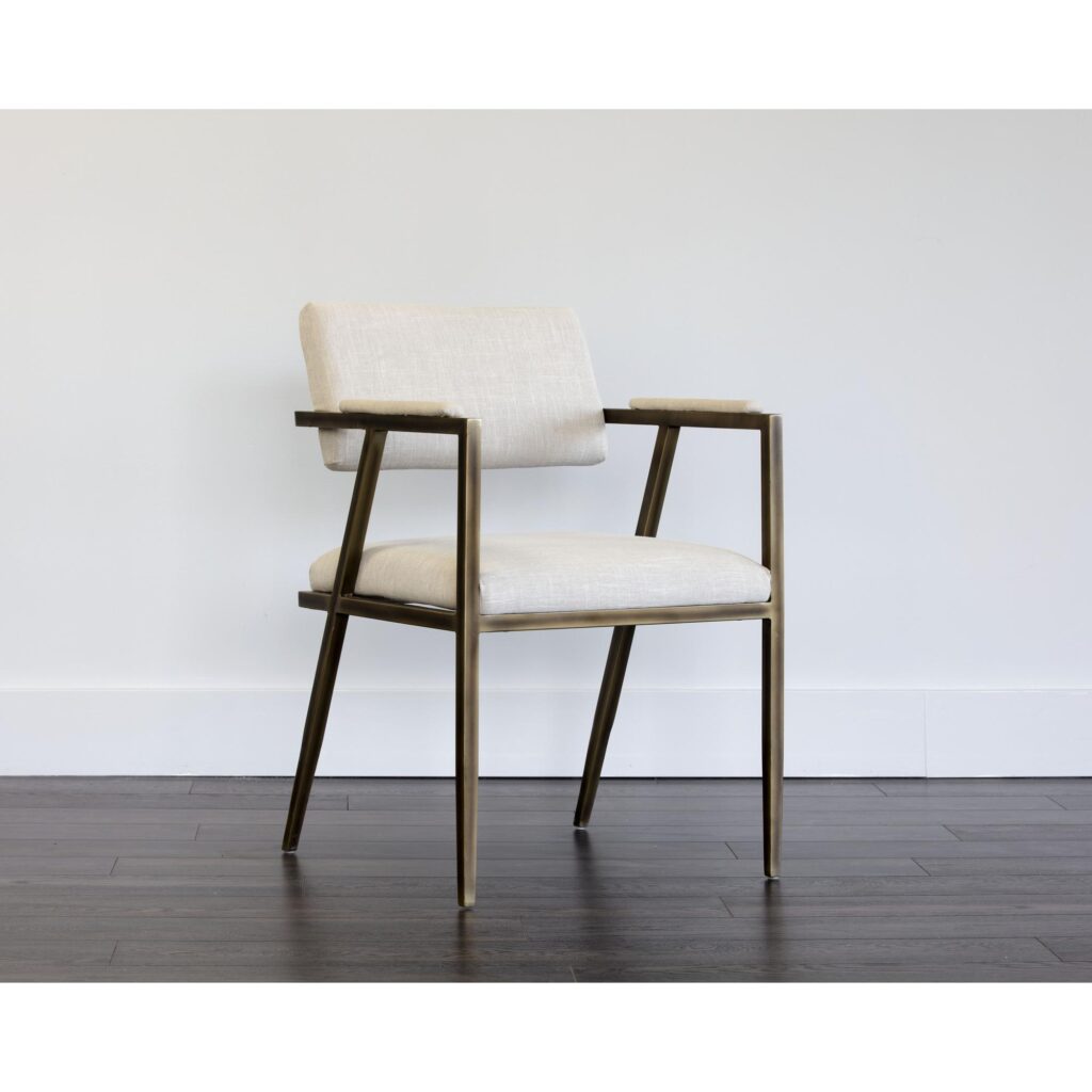 Ventouz Dining Armchair - Beige Linen - Image 4