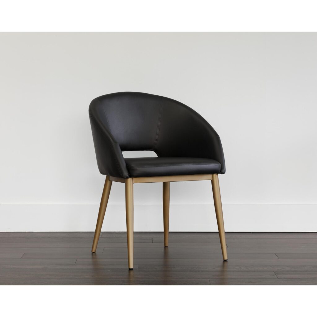 Thatcher Dining Armchair - Champagne Gold - Onyx - Image 4