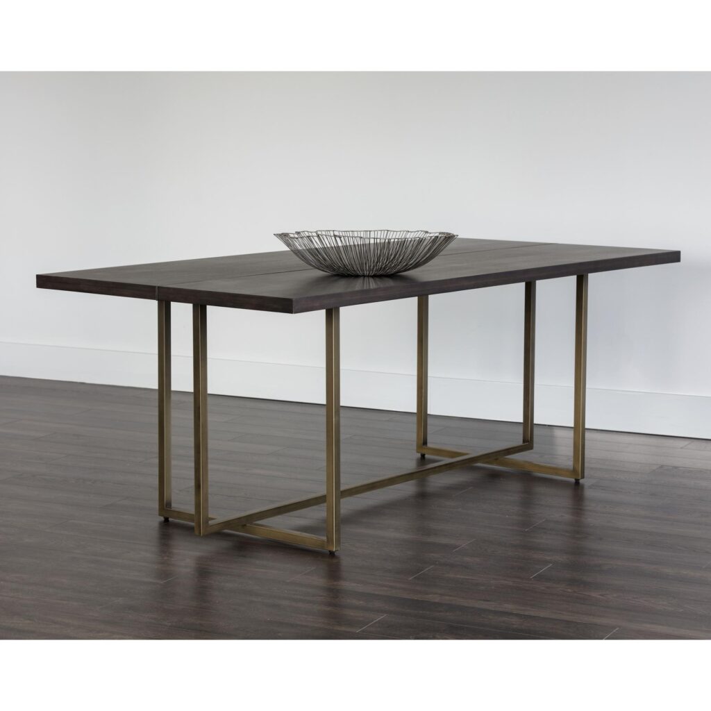 Jade Dining Table - Antique Brass - Dark Mango - 79" - Image 4