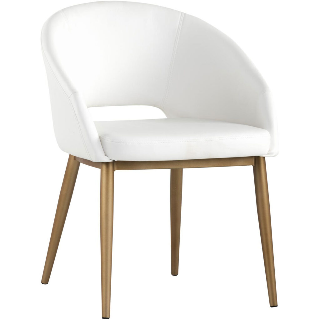 Thatcher Dining Armchair - Champagne Gold - Snow