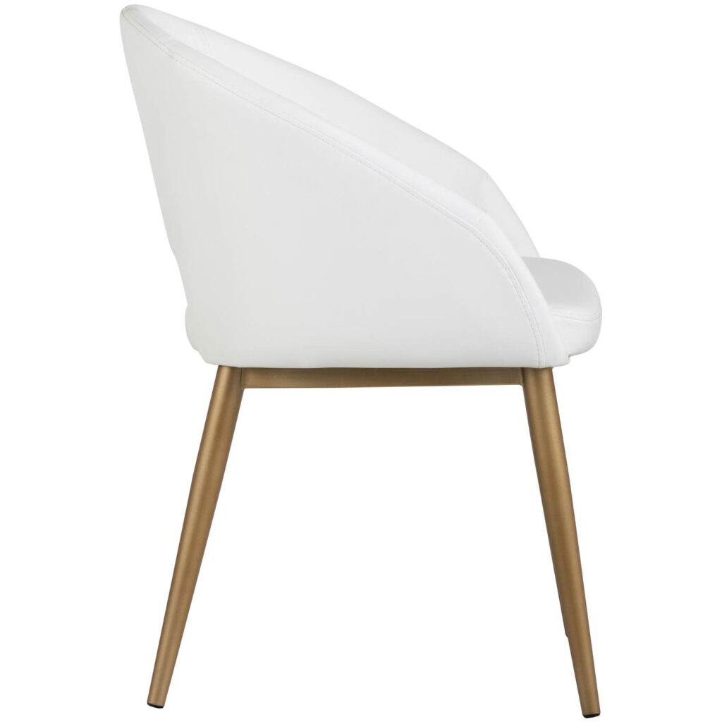 Thatcher Dining Armchair - Champagne Gold - Snow - Image 2