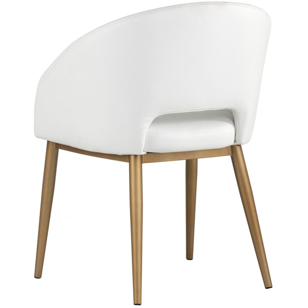 Thatcher Dining Armchair - Champagne Gold - Snow - Image 3