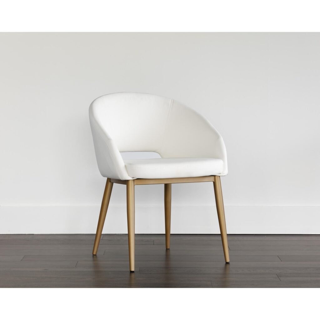 Thatcher Dining Armchair - Champagne Gold - Snow - Image 4