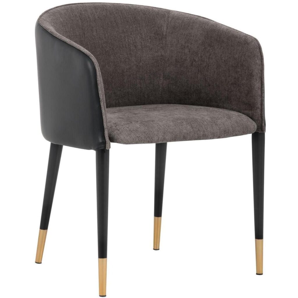 Asher Dining Armchair - Sparrow Grey / Napa Black