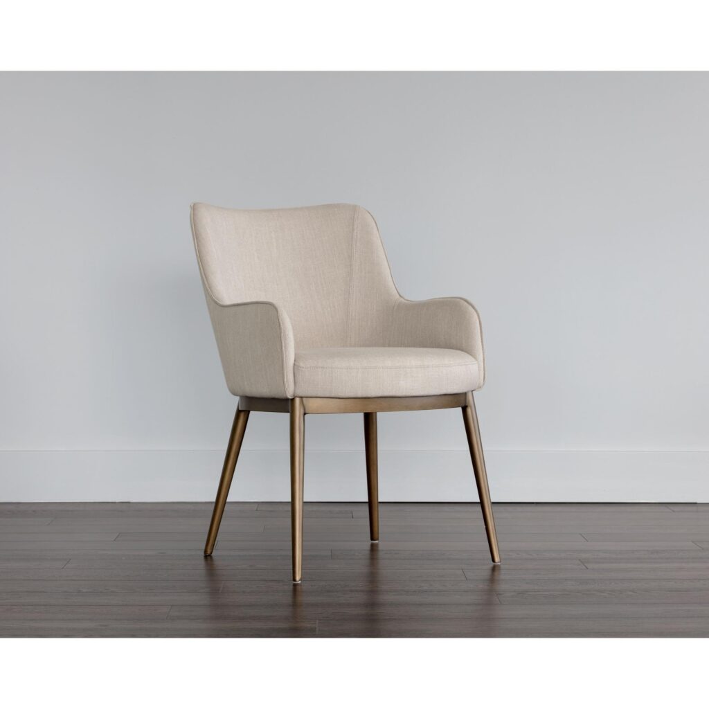 Franklin Dining Armchair - Beige Linen - Image 4