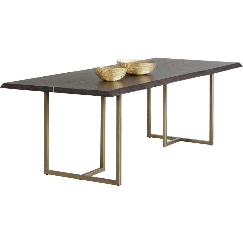 Donnelly Dining Table - Antique Brass - Dark Mango - 95"