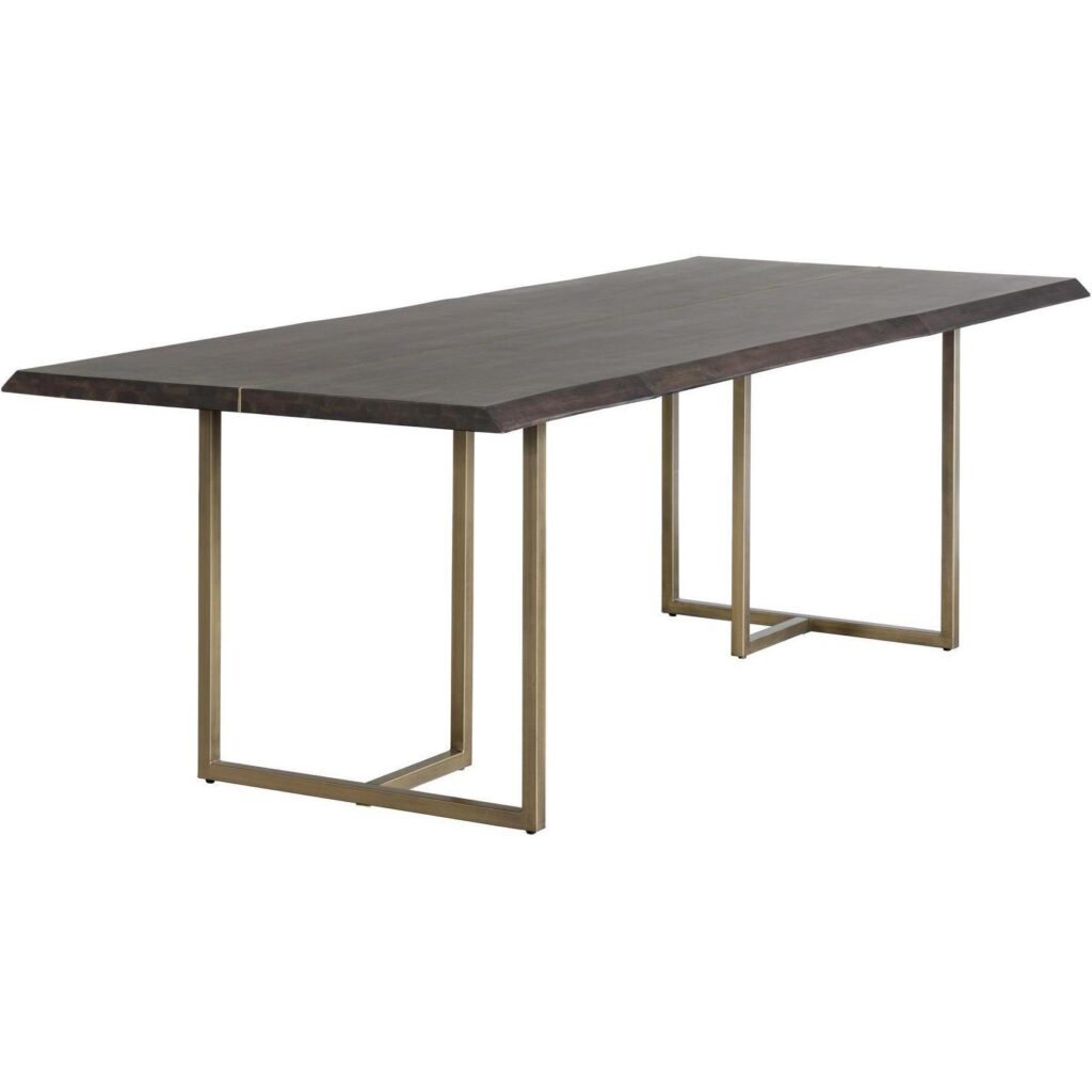 Donnelly Dining Table - Antique Brass - Dark Mango - 95" - Image 2