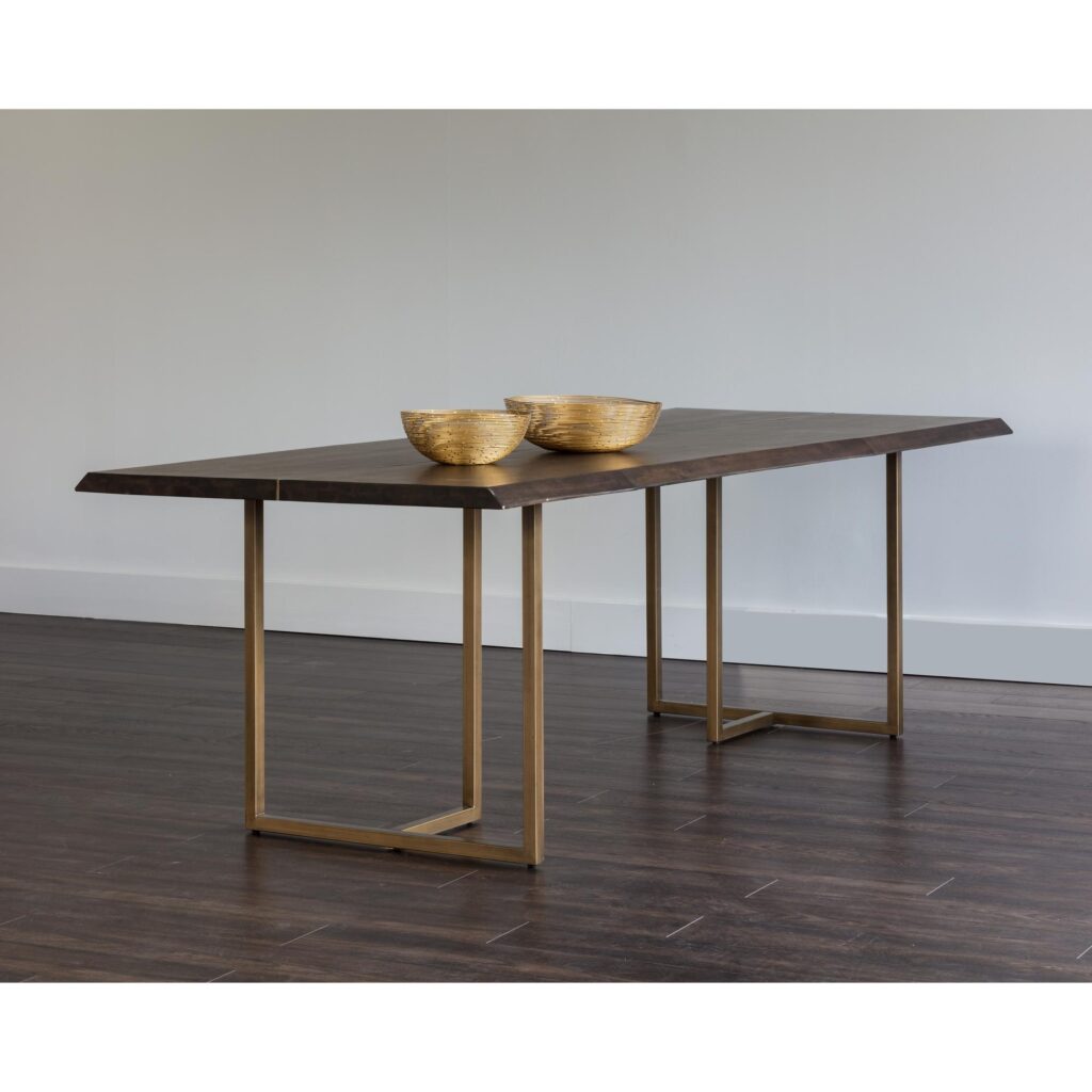 Donnelly Dining Table - Antique Brass - Dark Mango - 95" - Image 3