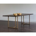 Donnelly Dining Table - Antique Brass - Dark Mango - 95" 9 Donnelly Dining Table - Antique Brass - Dark Mango - 95" 103315 103315 DONNELLY DINING TABLE 5