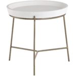 Remy End Table - Antique Brass - White 6 Remy End Table - Antique Brass - White 103332 103332 REMY END TABLE WHITE CONCRETE 1