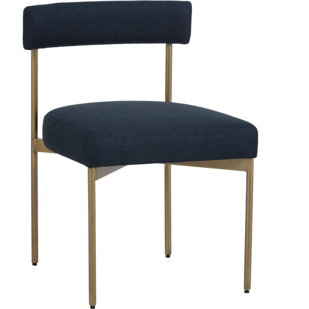 Seneca Dining Chair - Antique Brass - Arena Navy