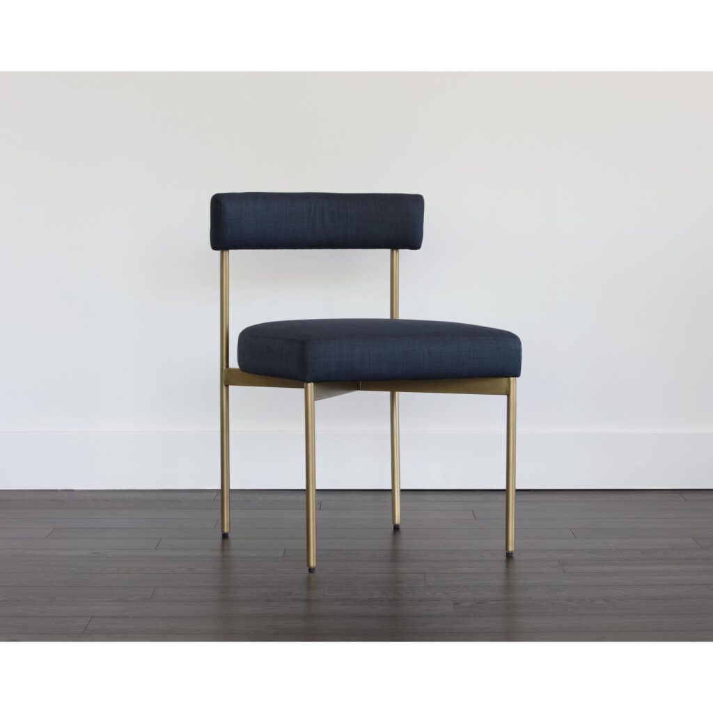 Seneca Dining Chair - Antique Brass - Arena Navy - Image 2