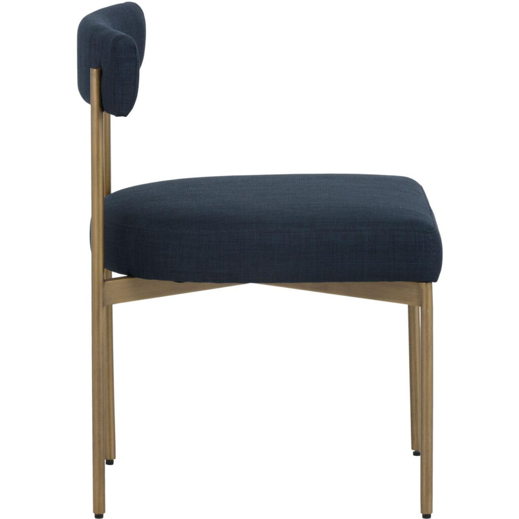 Seneca Dining Chair - Antique Brass - Arena Navy - Image 3