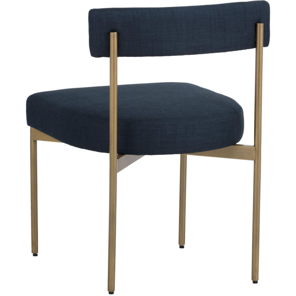 Seneca Dining Chair - Antique Brass - Arena Navy - Image 4