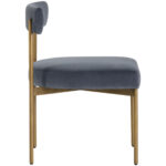 Seneca Dining Chair - Antique Brass - Velvet Slate 8 Seneca Dining Chair - Antique Brass - Velvet Slate 103365 103365 SENECA DINING CHAIR VELVET SLATE FABRIC 2