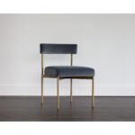 Seneca Dining Chair - Antique Brass - Velvet Slate 10 Seneca Dining Chair - Antique Brass - Velvet Slate 103365 103365 SENECA DINING CHAIR VELVET SLATE FABRIC 5
