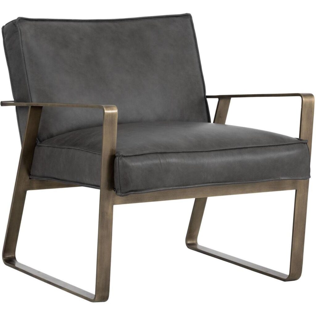 Kristoffer Lounge Chair - Vintage Steel Grey Leather