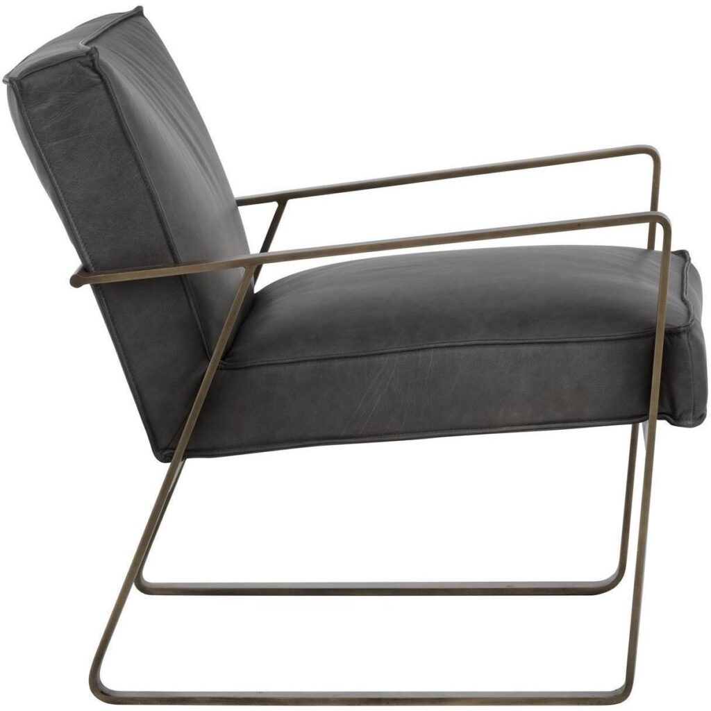 Kristoffer Lounge Chair - Vintage Steel Grey Leather - Image 3