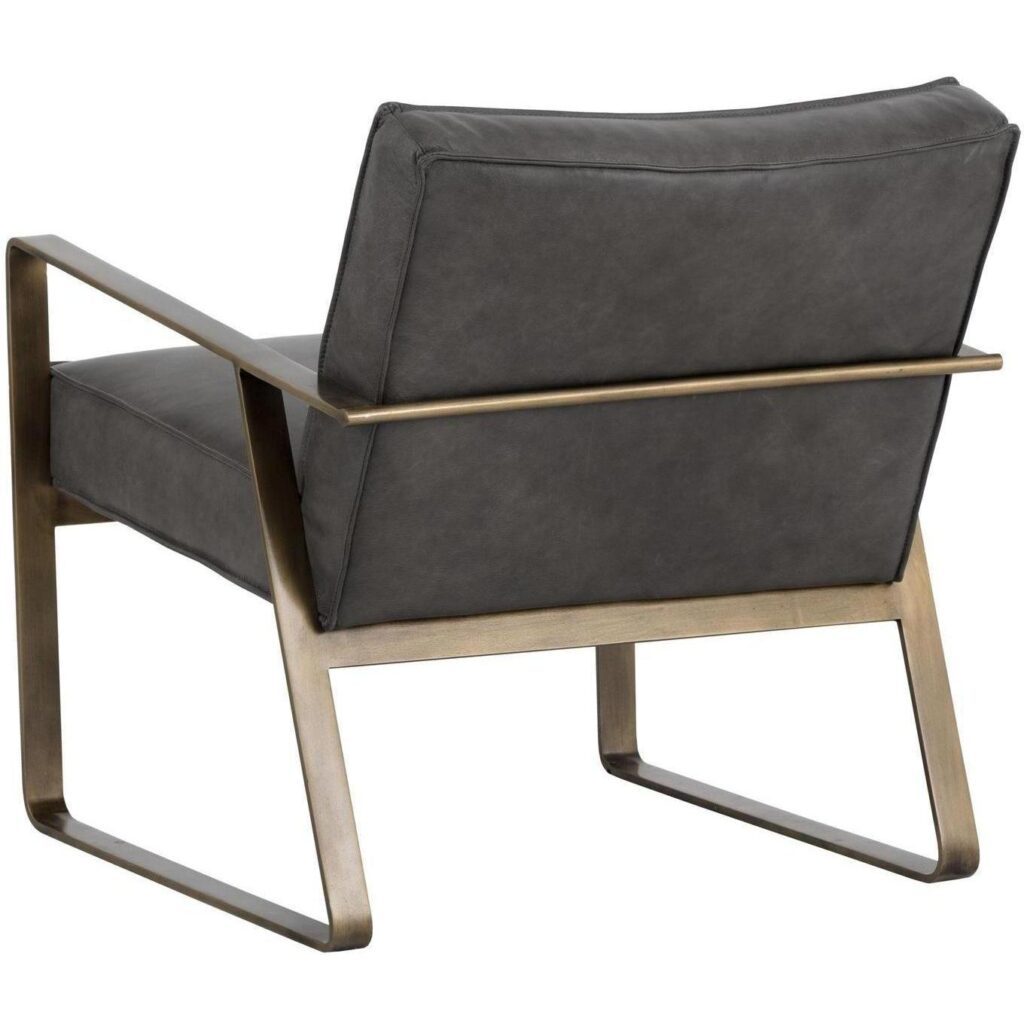 Kristoffer Lounge Chair - Vintage Steel Grey Leather - Image 4