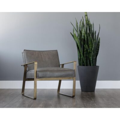 Kristoffer Lounge Chair - Vintage Steel Grey Leather 103498 103498 KRISTOFFER LOUNGE CHAIR 5