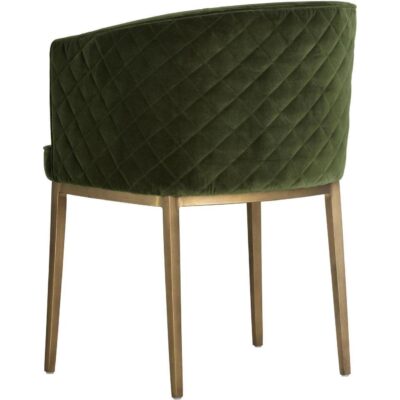 Cornella Dining Armchair - Forest Green 103524 103524 CORNELLA DINING CHAIR ANTIQUE BRASS FOREST GREEN FABRIC 4