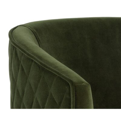 Cornella Dining Armchair - Forest Green 103524 103524 CORNELLA DINING CHAIR ANTIQUE BRASS FOREST GREEN FABRIC 7