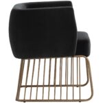 Gala Dining Armchair - Shadow Grey 11 Gala Dining Armchair - Shadow Grey 103526 103526 GALA DINING CHAIR ANTIQUE BRASS SHADOW GREY FABRIC 2