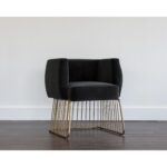 Gala Dining Armchair - Shadow Grey 13 Gala Dining Armchair - Shadow Grey 103526 103526 GALA DINING CHAIR ANTIQUE BRASS SHADOW GREY FABRIC 5