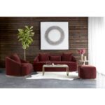 Astrid Sofa - Merlot 9 Astrid Sofa - Merlot 103642 103642 ASTRID SOFA ANTIQUE BRASS MERLOT FABRIC 10