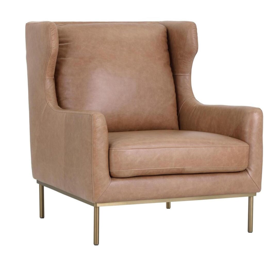 Virgil Lounge Chair - Marseille Camel Leather - Image 2