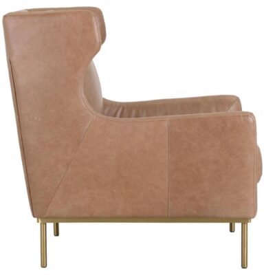 Virgil Lounge Chair - Marseille Camel Leather 103679 103679 VIRGIL CHAIR ANTIQUE BRASS MARSEILLE CAMEL LEATHER 2