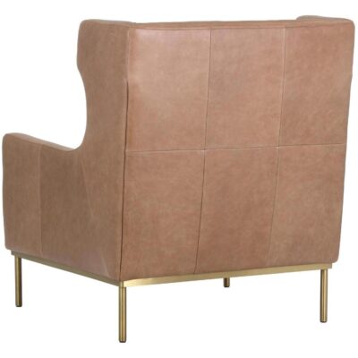 Virgil Lounge Chair - Marseille Camel Leather 103679 103679 VIRGIL CHAIR ANTIQUE BRASS MARSEILLE CAMEL LEATHER 3