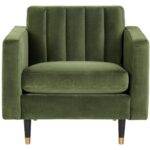Yosi Armchair - Moss Green 9 Yosi Armchair - Moss Green 103689 103689 YOSI ARMCHAIR ANTIQUE BRASS MOSS GREEN FABRIC 1