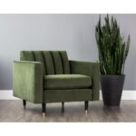 Yosi Armchair - Moss Green 12 Yosi Armchair - Moss Green 103689 103689 YOSI ARMCHAIR ANTIQUE BRASS MOSS GREEN FABRIC 5