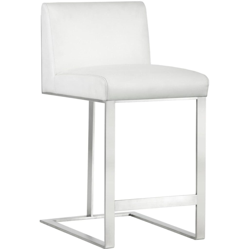 Dean Counter Stool - Stainless Steel - Cantina White