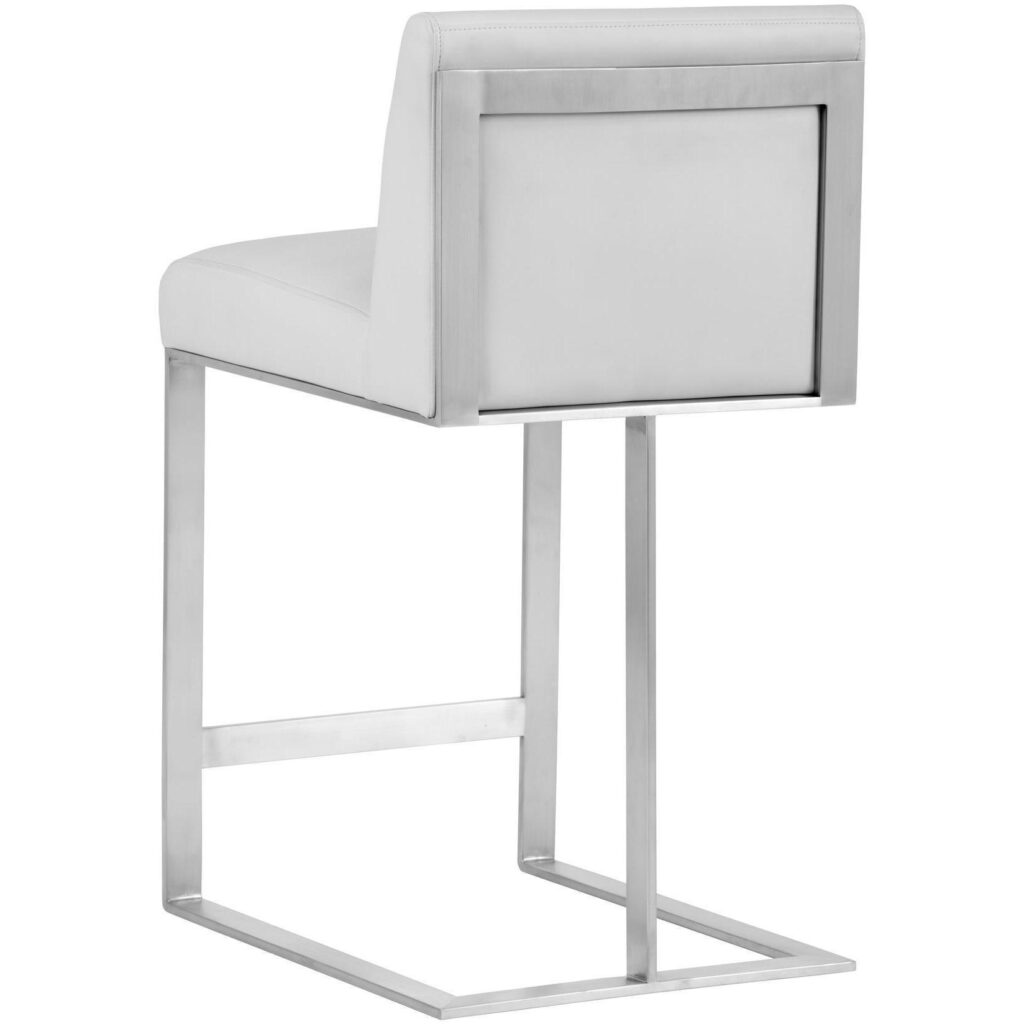 Dean Counter Stool - Stainless Steel - Cantina White - Image 3