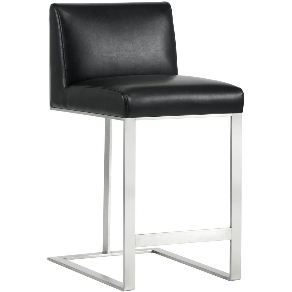 Dean Counter Stool - Stainless Steel - Cantina Black