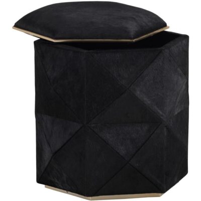 Ashanti Storage Ottoman - Small - Gold - Black 103761 103761 ASHANTI OTTOMAN BLACK 1