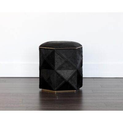 Ashanti Storage Ottoman - Small - Gold - Black 103761 103761 ASHANTI OTTOMAN BLACK 5