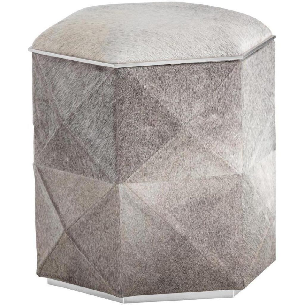 Ashanti Storage Ottoman - Small - Silver - Grey