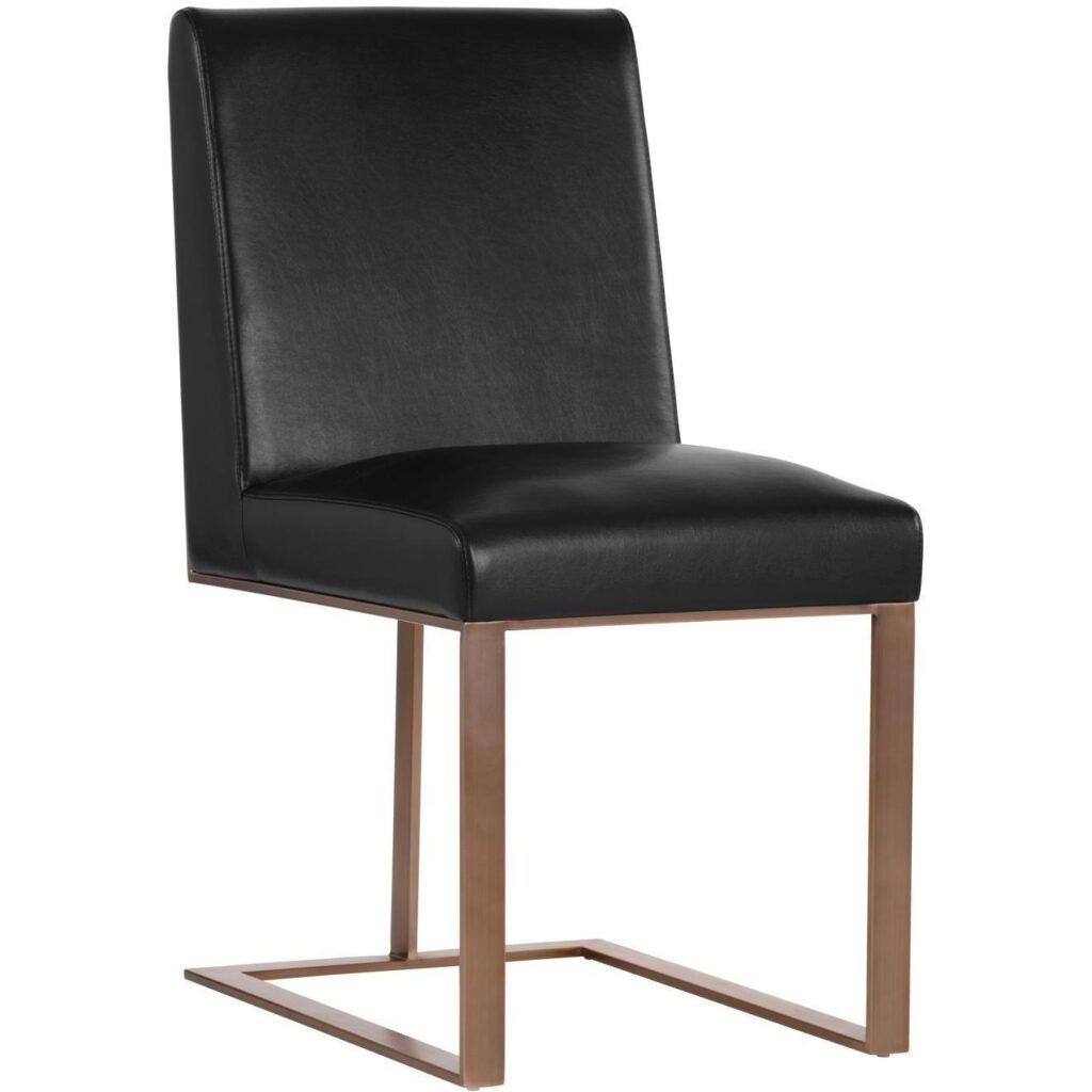 Dean Dining Chair - Antique Brass - Cantina Black