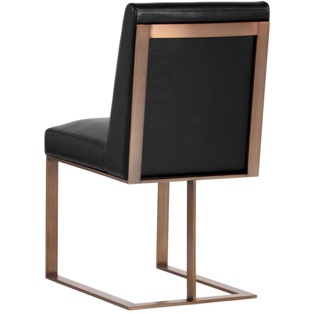 Dean Dining Chair - Antique Brass - Cantina Black - Image 3