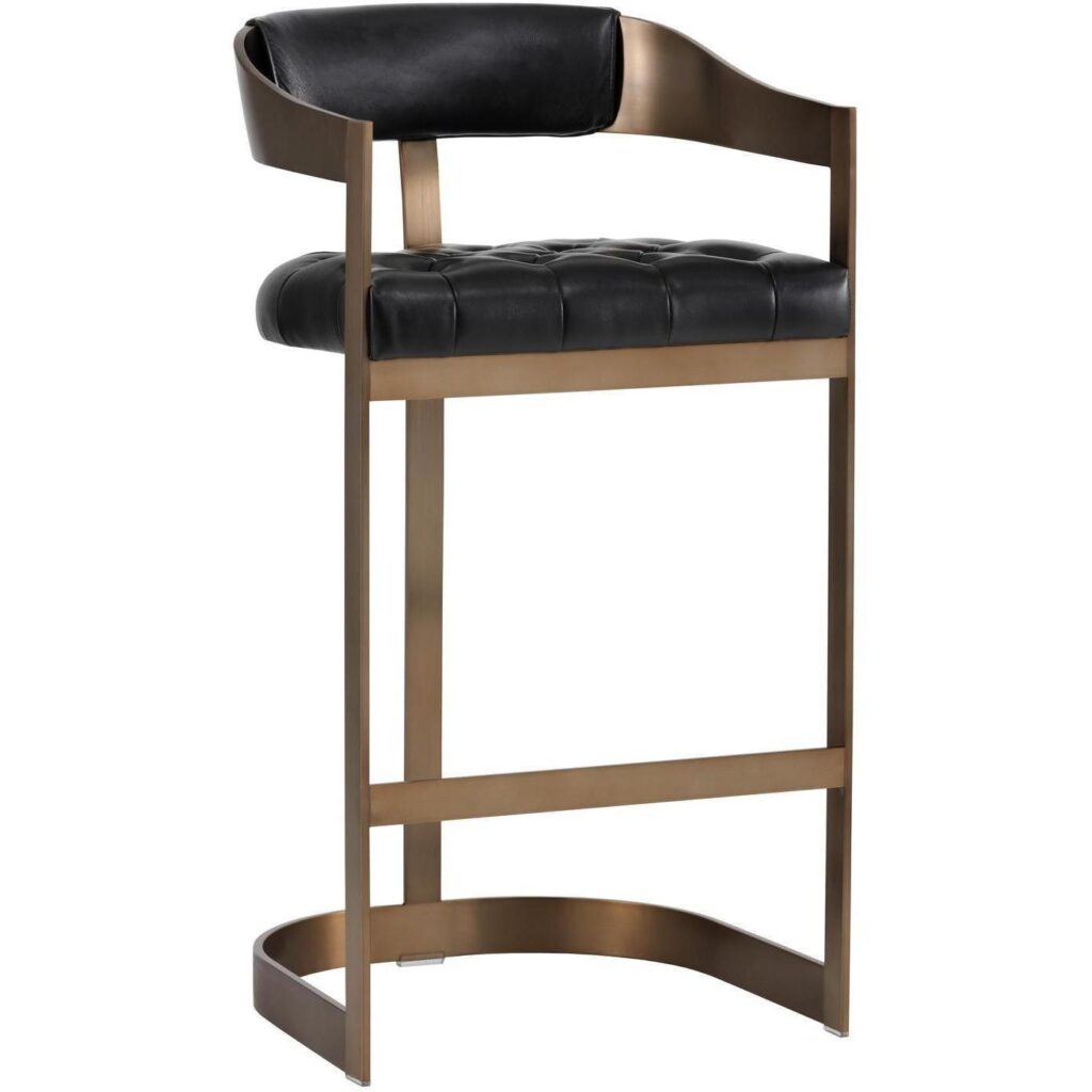 Beaumont Barstool - Antique Brass - Cantina Black