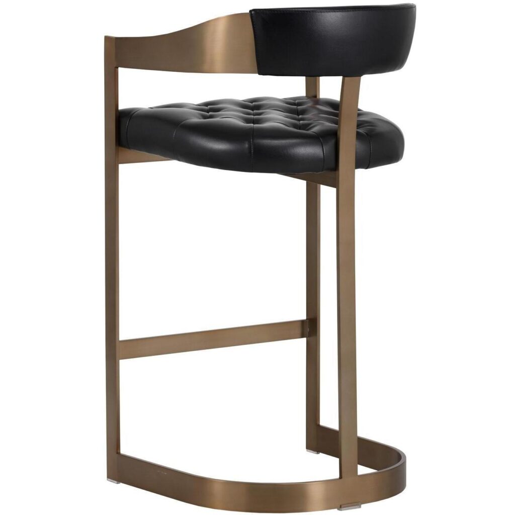 Beaumont Barstool - Antique Brass - Cantina Black - Image 3