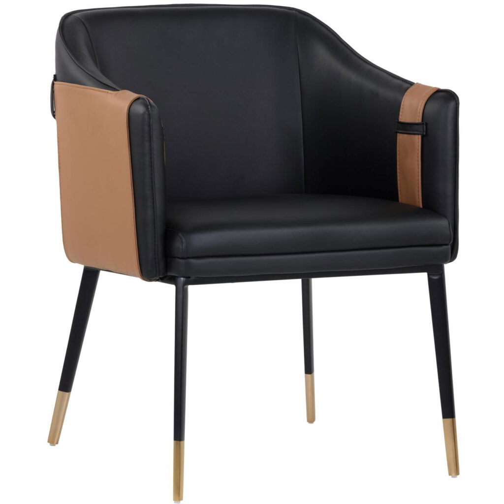 Carter Dining Armchair - Napa Black / Napa Cognac