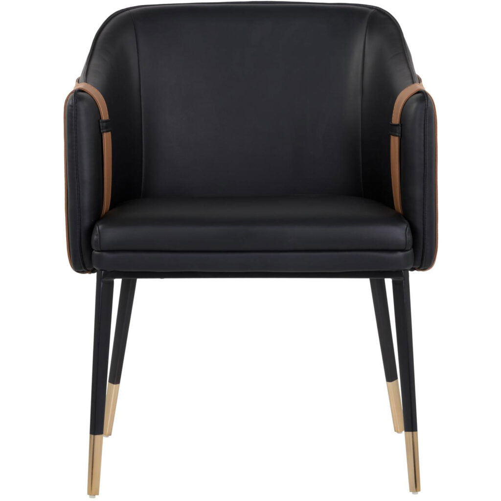 Carter Dining Armchair - Napa Black / Napa Cognac - Image 2